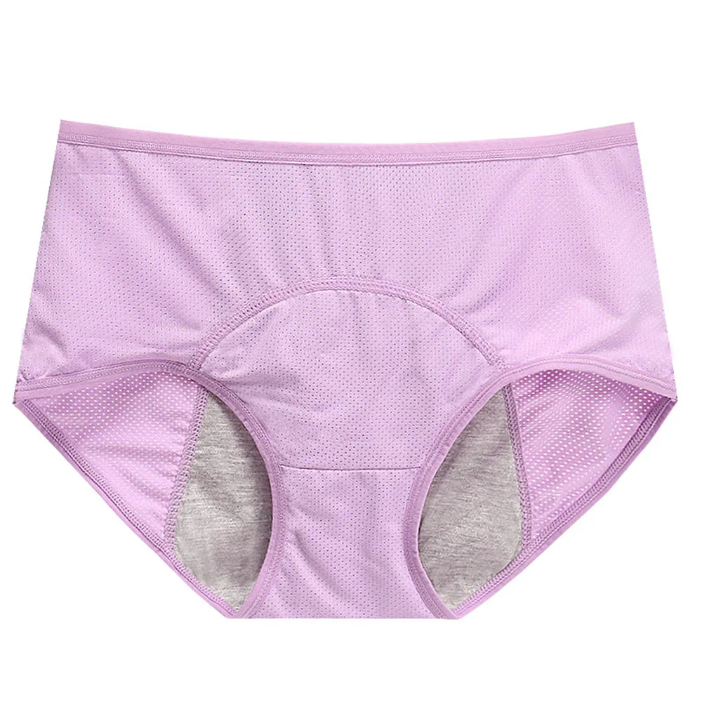 

New Women Comfortable Breathable Holes Menstrual Period Leakproof Panties Briefs Underwear Purple