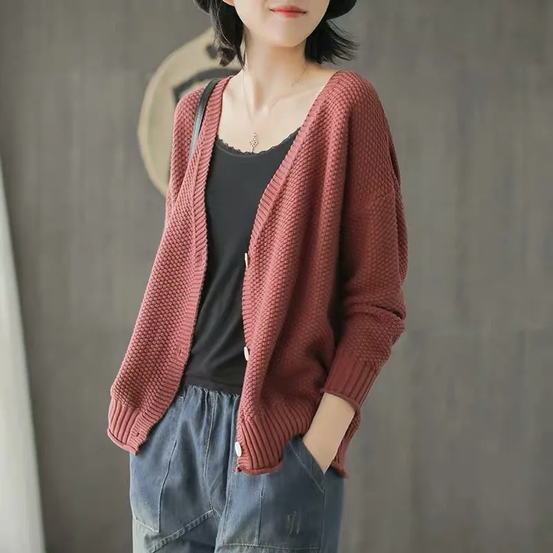 

Women Cardigan Long Sleeve Deep V Neck Sweater Korean Stylish Designer Solid Color Winter Knitted Coat Female Outwear 2019