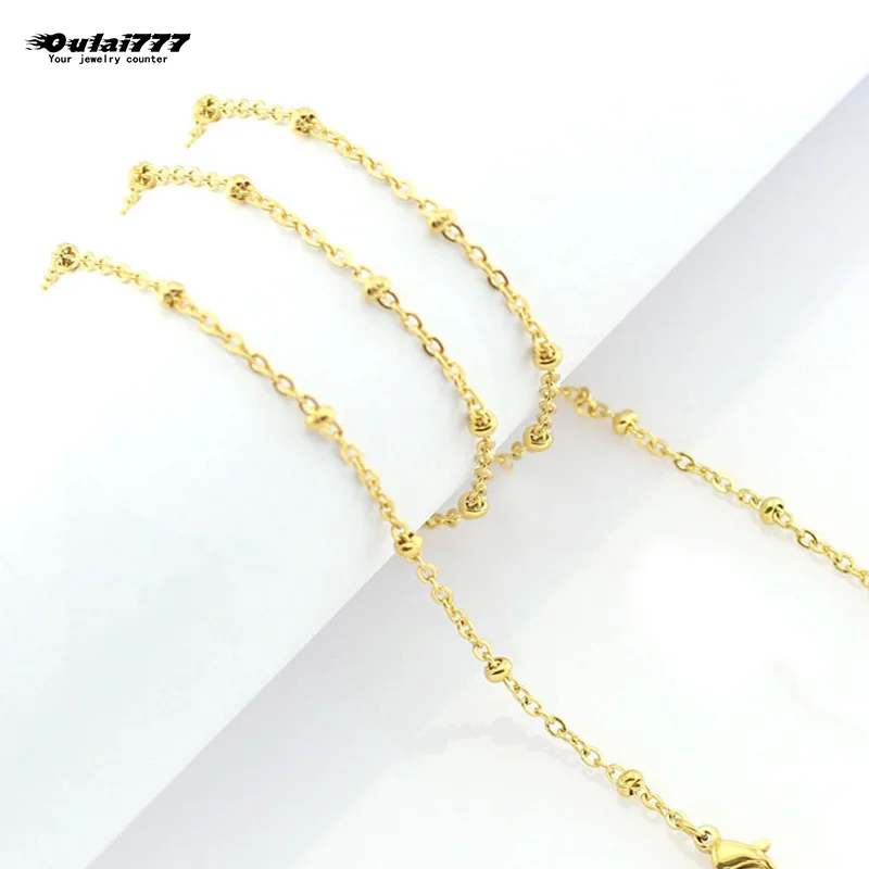 

wholesale stainless steel bead gold chain choker necklace gifts for women girl female necklaces bohemian friend fashion jewelry