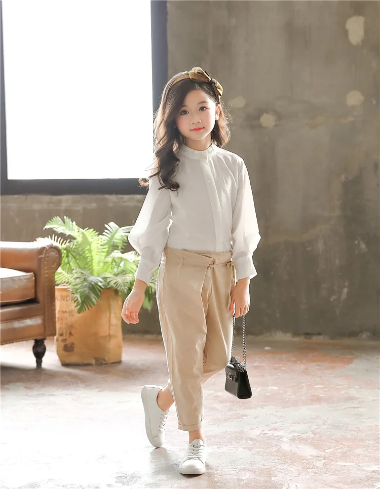 Blusa plus Calças Conjuntos de Roupas Primavera Meninas Roupas Set Menina Terno Adolescentes Two piece Suit 3 15y Bebê Meninas Grandes Blusa Ca163 27 adolescentes blusa + calças de duas peças