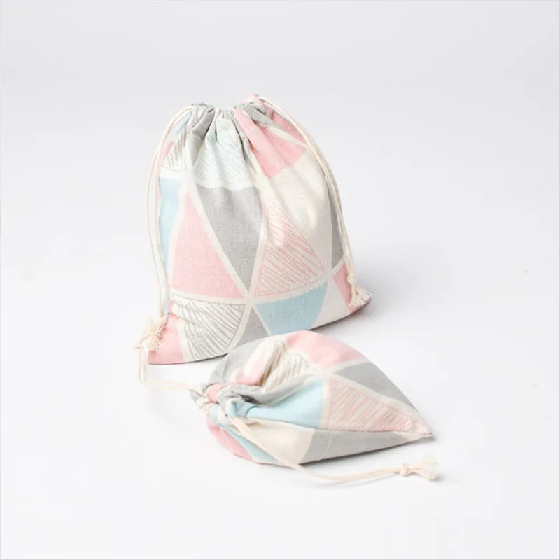Fashion Canvas Drawstring Small Cosmetic Bag Travel Make Up Case Organizer Storage Makeup Pouch Toiletry Beauty Wash Kit Box