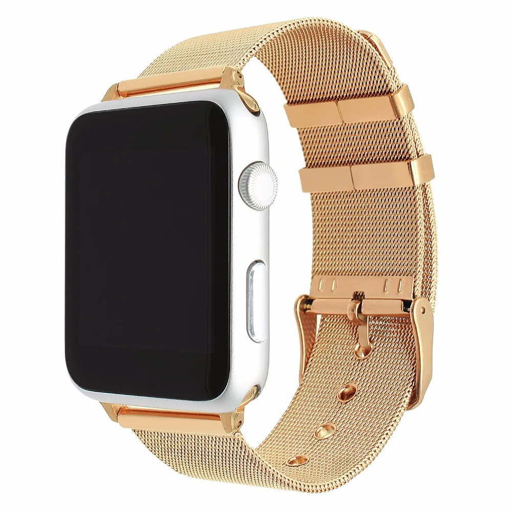 Миланский ремешок для iWatch Apple Watch 38 мм 40 42 44 серии 1 2 3 4 5 браслет из нержавеющей