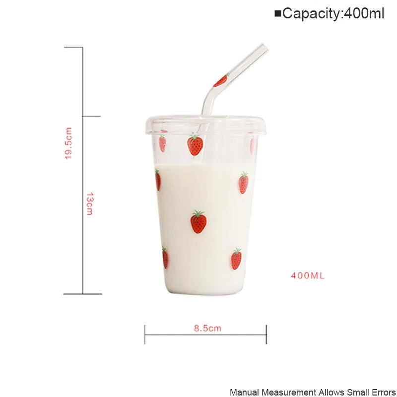400 мл прозрачная Высокая боросиликатная стеклянная кофейная кружка термостойкая чайная чашка Молочный Сок, напиток кружки с крышками и соломинки чашка для воды - Цвет: Прозрачный