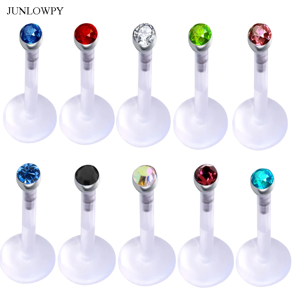 JUNLOWPY Bioflex Fexible Labret Lip Piercing Jewelry Body Jewelry Mix