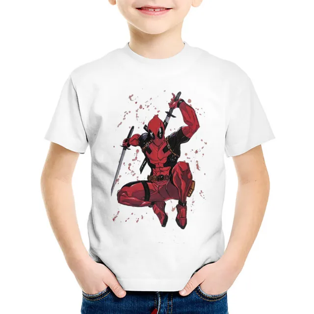 lytter Kirkegård syre Deadpool T-shirts | Clothing | Tees - Anime Print Funny T-shirts Kids Cool  Summer Short - Aliexpress