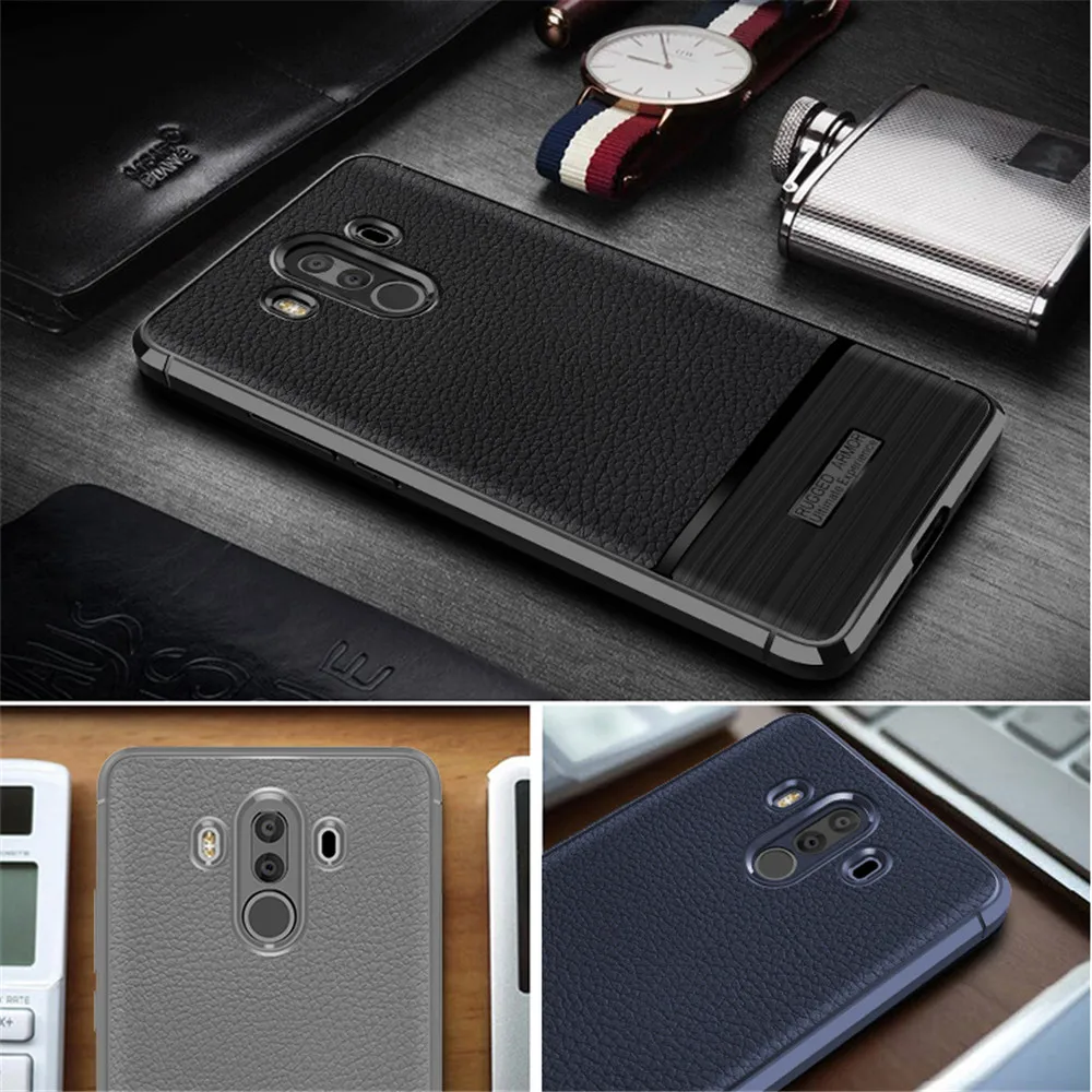 Popular Classic Litchi Leather Pattern Phone Case for Huawei Mate 10 PRO Trend Fashion PU Shockproof Color Cover Shell |