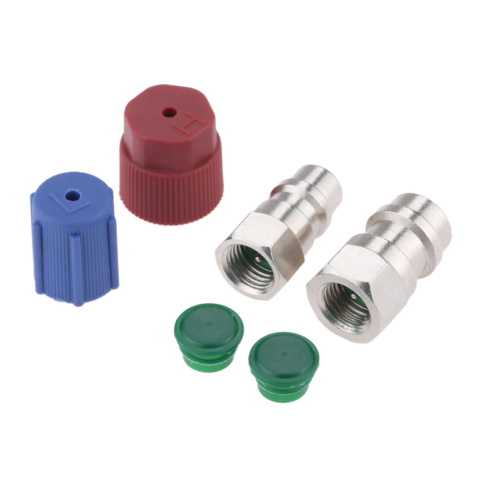 

Yetaha Straight Adapters w/ Valve Core & Service Port Caps R12 R22 Port To Accept R134a 13mm 16mm Plastic Protective Caps