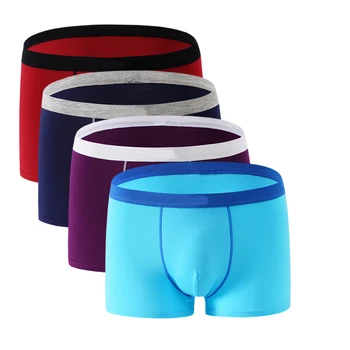 

4Pcs/lot Male panties cotton boxers panties comfortable breathable men panties Large size underwear trunk brand shorts man boxer