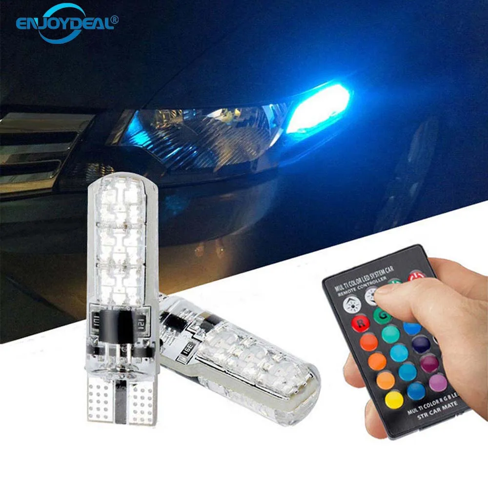 2 шт. 5050 SMD RGB светодиодный T 10 автоматисветильник лампа для чтения с клиновидным