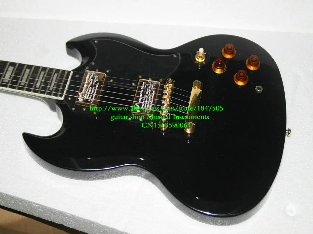 New Arrival Black Electric Guitar Gold Hardware High Quality Wholesale
