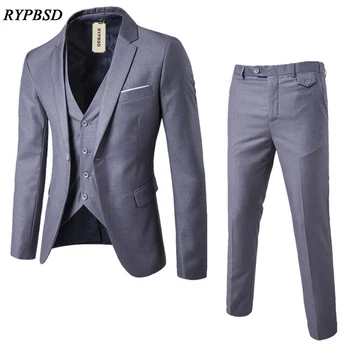  Jacket Pant Vest Luxury Men Wedding Suit Male Blazers Slim Fit Costume Homme Luxe Business