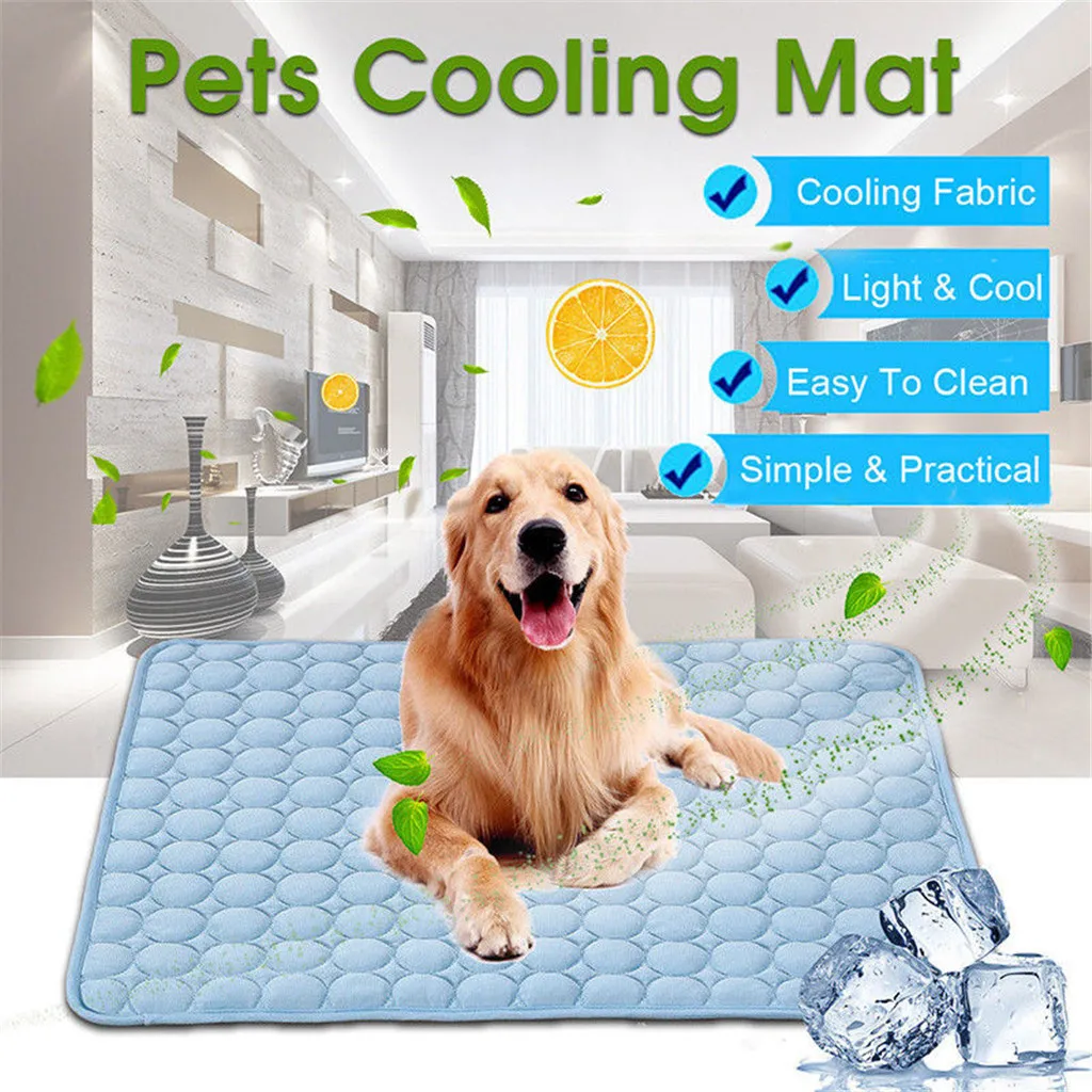 

Dog Cooling Mat Pet Cat Chilly Non-Toxic Summer Cool Bed Pad Cushion Indoor High-quality materials Ice silk pad summer#81930
