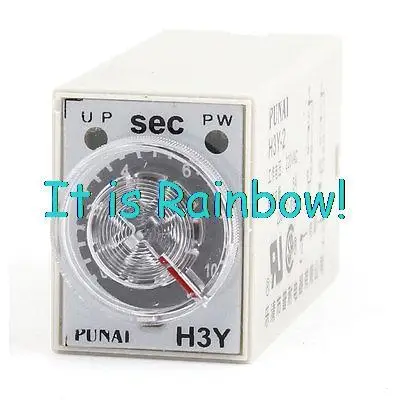 

Free Shipping H3Y-2 220VAC 8P 0-10s Second Timing Delay Range DPDT Relay Timer