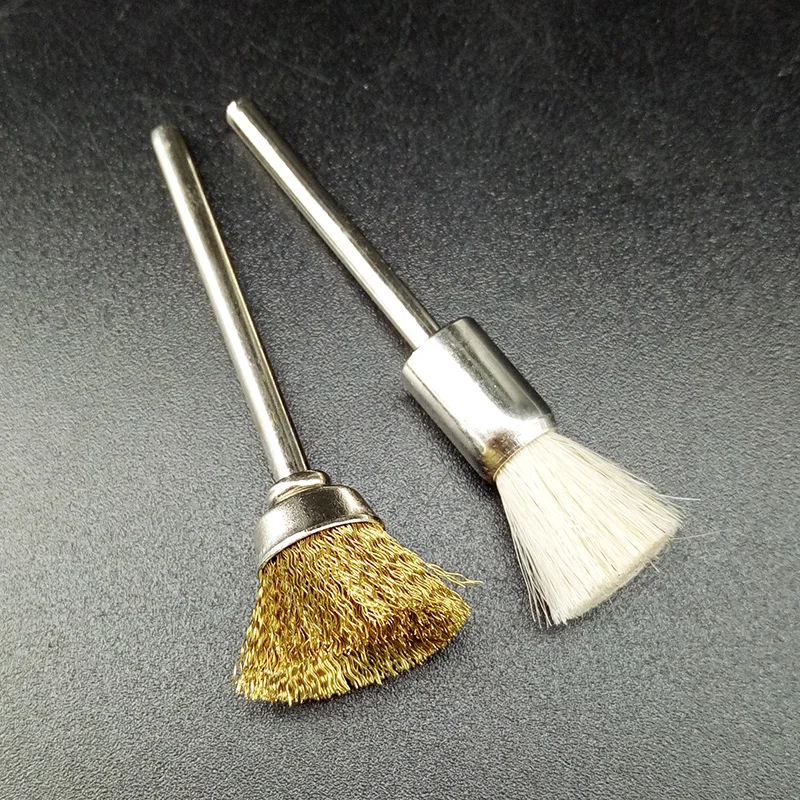 

2pcs/lot 3mm shank size Pen shaped Wool&Steel Brushes for Wood/Iron Dust Cleaner for Dremel Rotary Tools/Mini Electric Drill