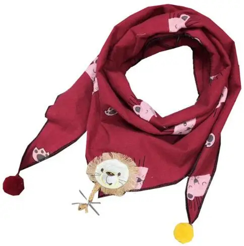 Новые хлопковые для маленьких девочек Треугольники шарфы теплый дети шейный платок Демисезонный для девочек шаль воротником для мальчиков для маленьких детей шеи шарф - Цвет: red lion