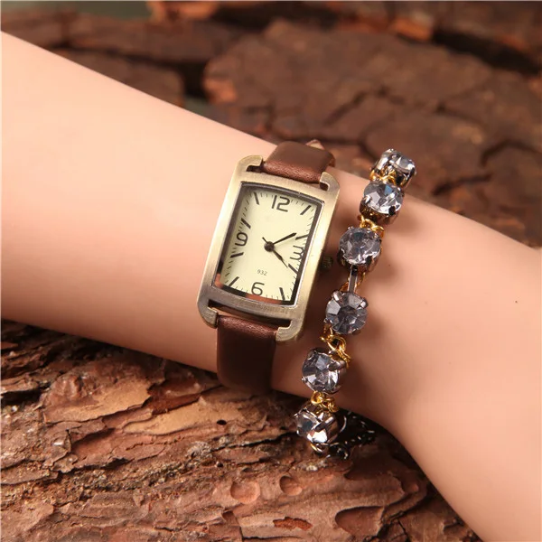 Лидер продаж женские часы-браслет женские кварцевые женские часы модные часы женские часы водонепроницаемые винтажные часы для девочек квадратные