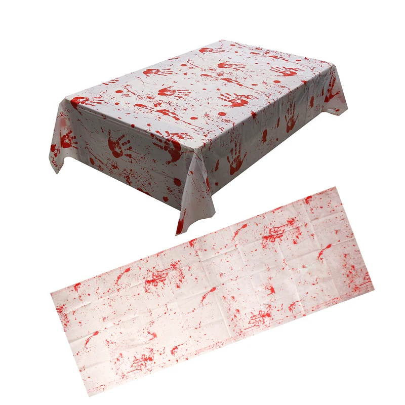 

Halloween Decoration Horror Hand Print Blood Print Tablecloth for Halloween Party Home Decoration Haunted House Props
