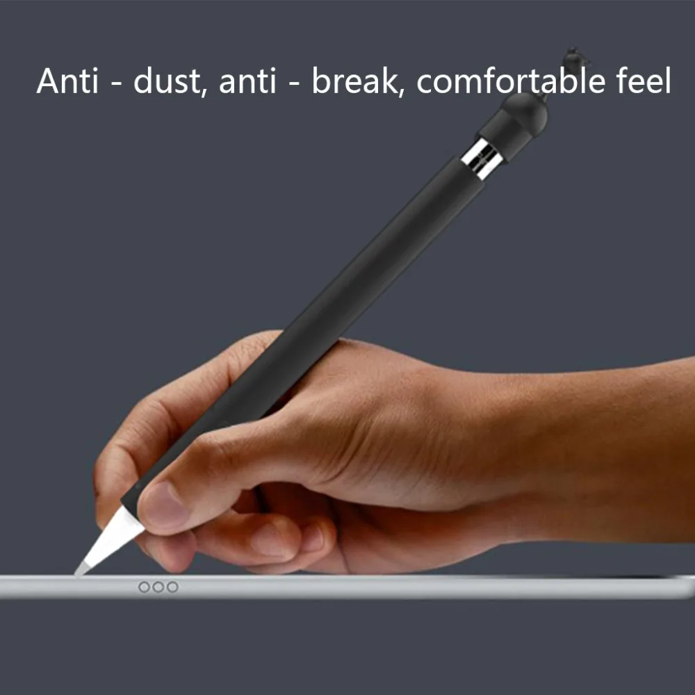 

Protective Cover Tablet Touch Pen Stylus Soft Silicone Case Anti-Lost Cap Anti-Slip for Apple Pencil 1st Generation
