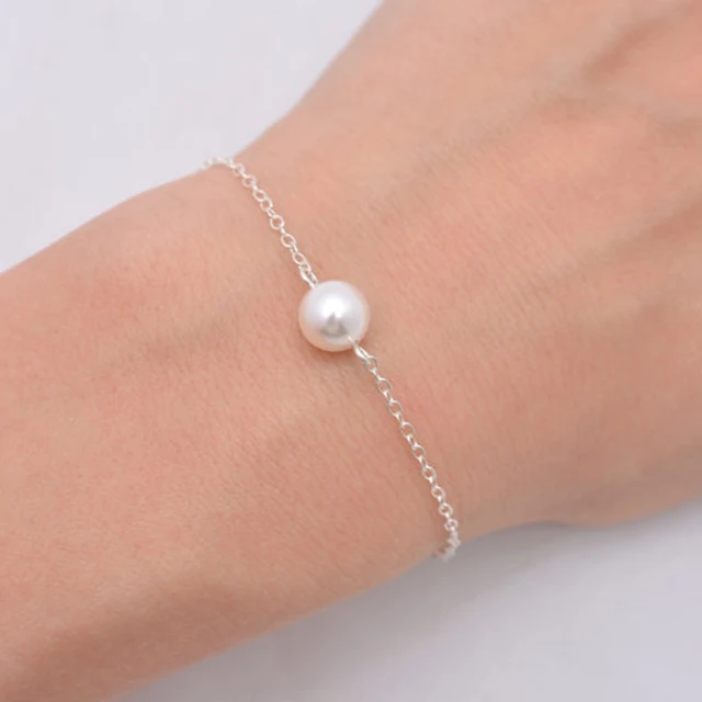 Bracelet Simple Pearl Imitation Bead Gold Chain Bracelet Simple Pearl Imitation Bead Gold Chain Bracelets For Women Sh006