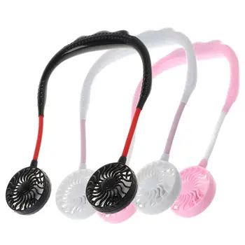

2019 Summer Hands-free Lazy Neck Band Hanging USB Rechargeable Sports Dual Fan Mini Air Cooler Portable 3 Speeds Large battery