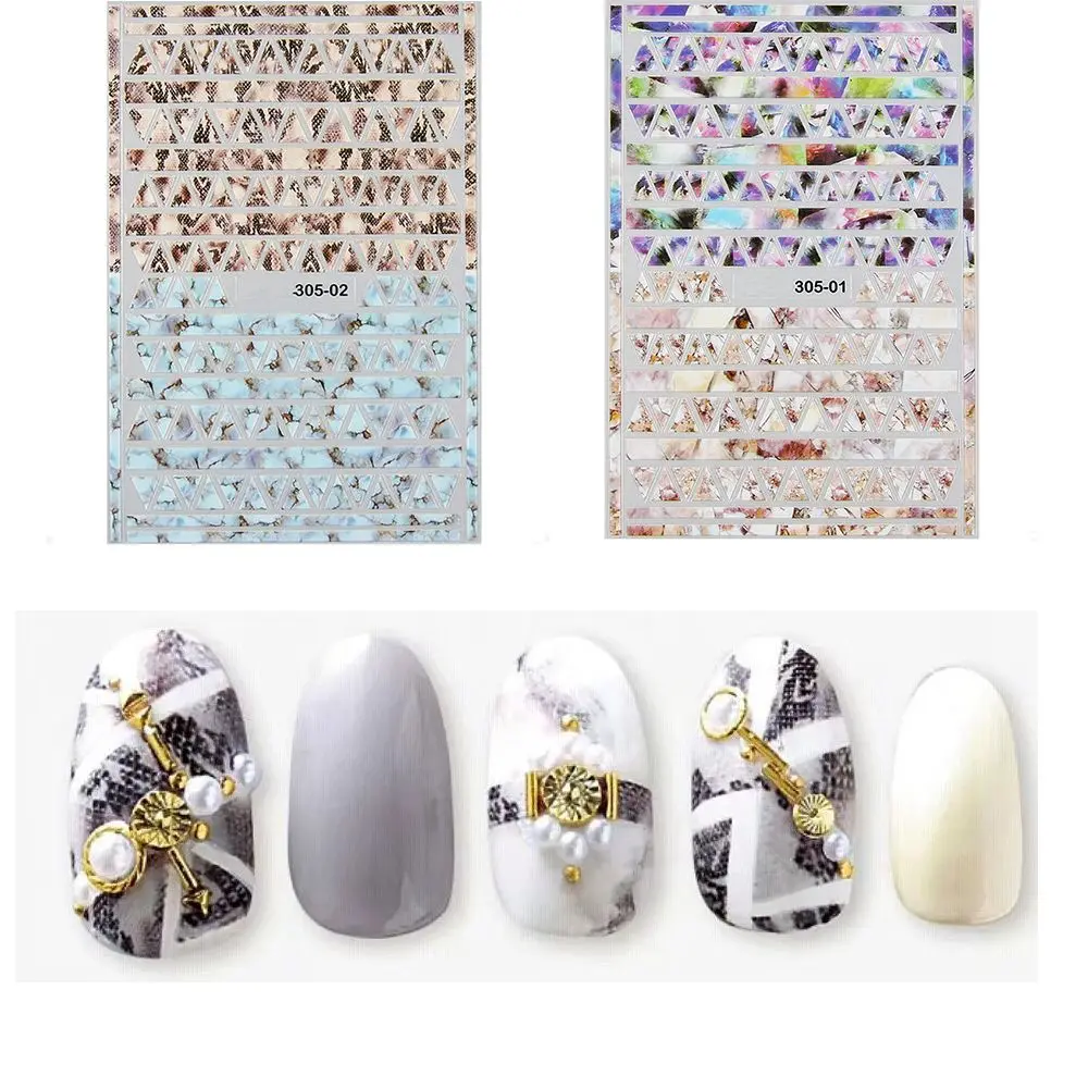 

1Sheet Snakeskin 3D Nail Art Stickers Marble Stone Grid Leopard Nail Sticker Decals Japanese Nail Accessories for Nail Decoratio