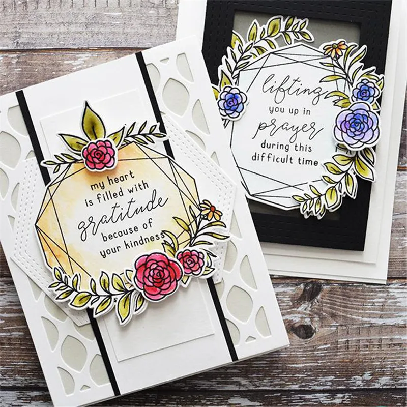 

InLoveArts Wreath Clear Stamps and Dies for Craft Dies Scrapbooking Album Embossing Die Cut Card Making New Dies for 2019 Decor