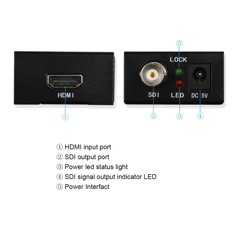 Wiistar hdmi-sdi SD/HD/3G-SDI 1080 P видео конвертер мини HDMI2SDI с адаптером питания для вождения HDMI конвертер адаптер