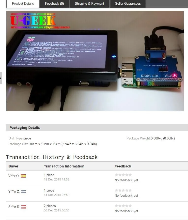 UGEEK GPIO к VGA адаптер шляпа Плата расширения/щит для Raspberry Pi 3 Model B, 3B+, 4B, 3A+, 2B, B+, A+, Zero, Zero w