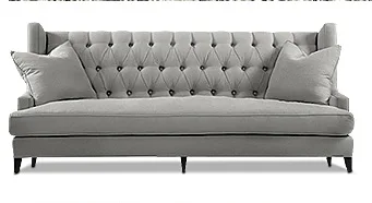 Новейшая мебель для дома в европейском стиле, современный тканевый диван для гостиной, секционный льняной диван, Трехместный американский кантри