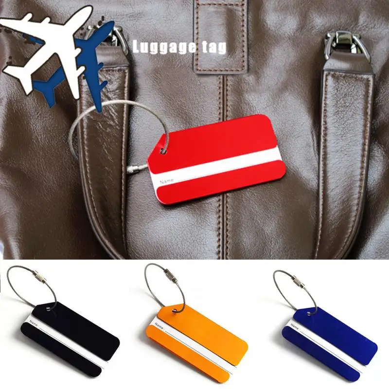 

New Aluminium Travel Luggage Baggage Tag Suitcase Identity Address Name Labels