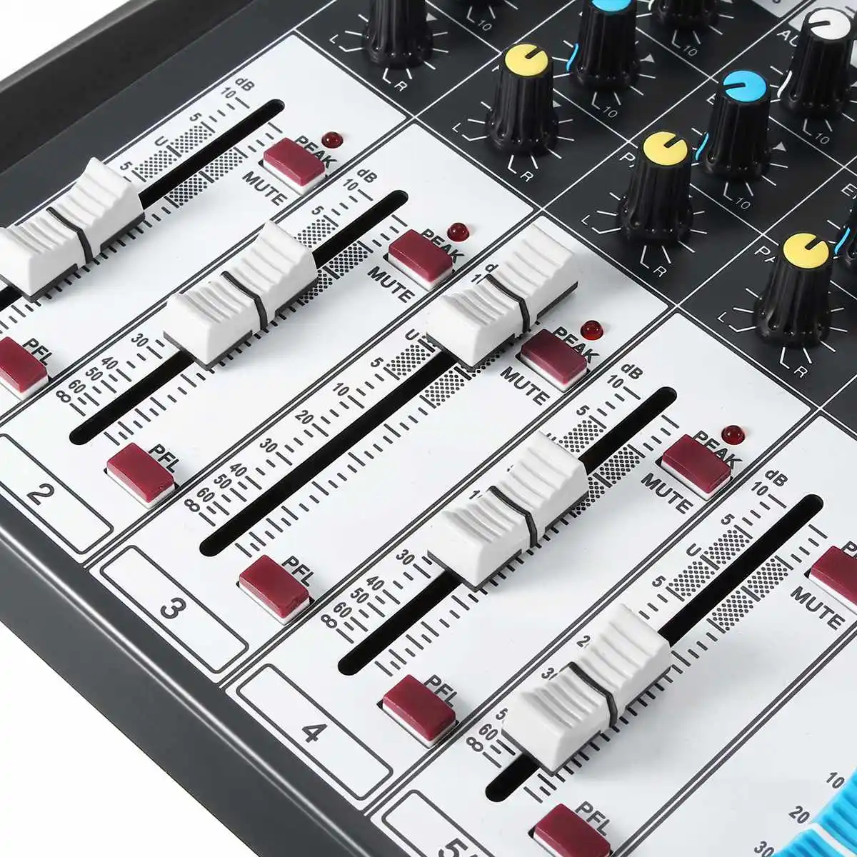 LEORY Profissional 6 канальный микшерный пульт DJ Металл Mezclador с USB СВЕТОДИОДНЫЙ LED экран
