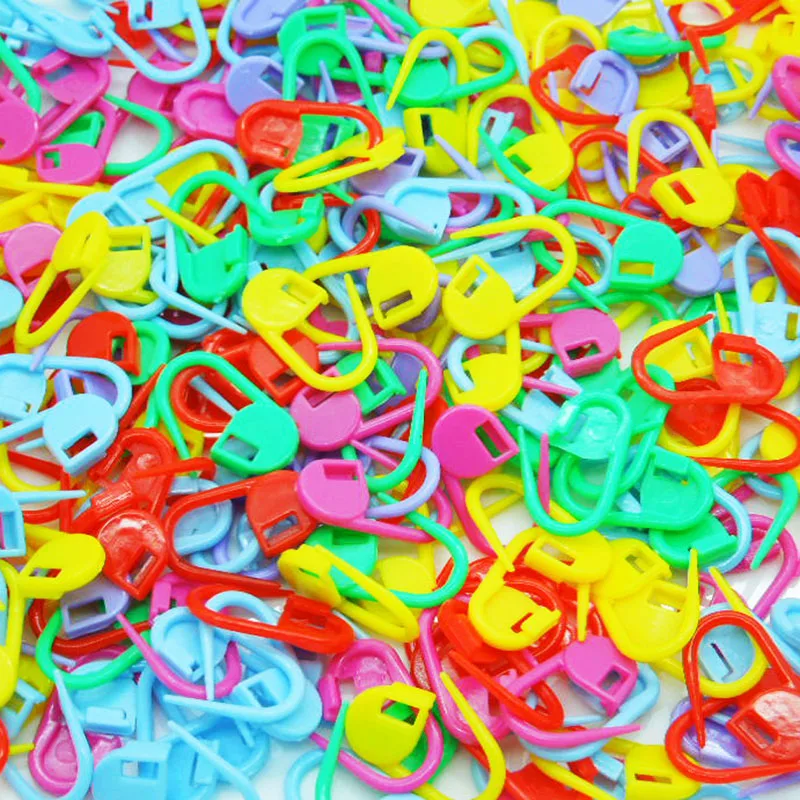 

200pcs Candy Color Knitting Crochet Locking Stitch Plastic Markers Needle Clip Craft Tools For Yarn Weave Handcraft