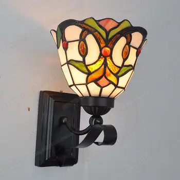 

European Tiffany modern upward wall bar background wall balcony bedroom bedside lamps with the living room lighting Single head