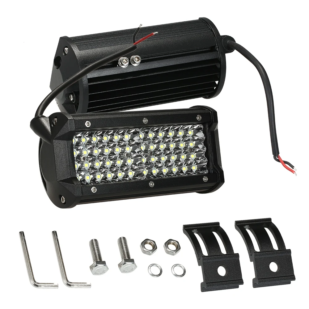 

2Pcs 7'' 144W Quad Row LED Light Bar Work Light Bar Spot Fog lights Driving Lamp for Car Jeep SUV ATV Boat 9-30V 6000K 19600LM