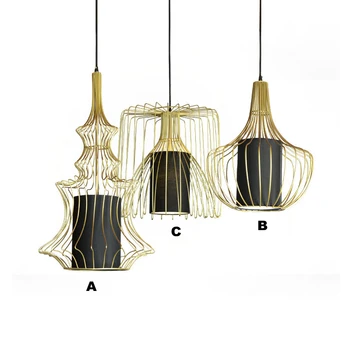 

Nordic iron bird cage pendant light retro designer creative personality restaurant living room bar new Chinese style lighting