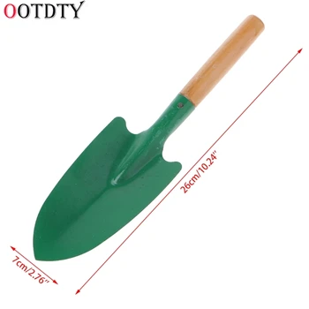 

OOTDTY Wooden Handle Reinforced Gardening Shovel Loose Soil Planting Easy Use
