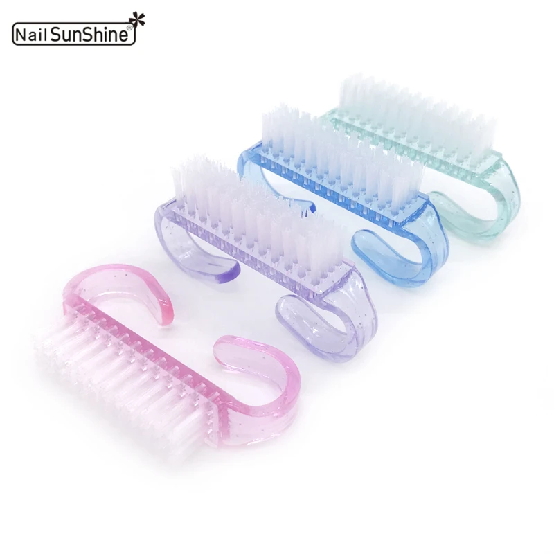 

10pcs/lot Nail Brush Cleaning Remove Dust Powder Handle Colorful Nail Art Manicure Pedicure Soft Small Angle Acrylic Clean Brush