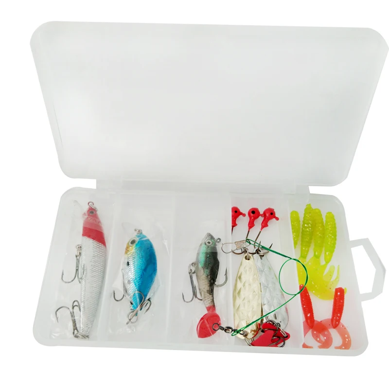 15 шт. рыболовные приманки хит продаж набор наживки искусственные смешанные
