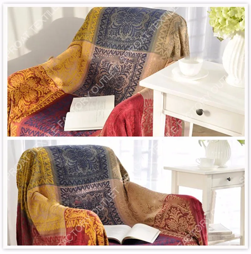 Синель чехол на диван полотенце многоцветная пряжа окрашенный диван/стул одеяло Нескользящая винтажная для дивана крышка SP1799