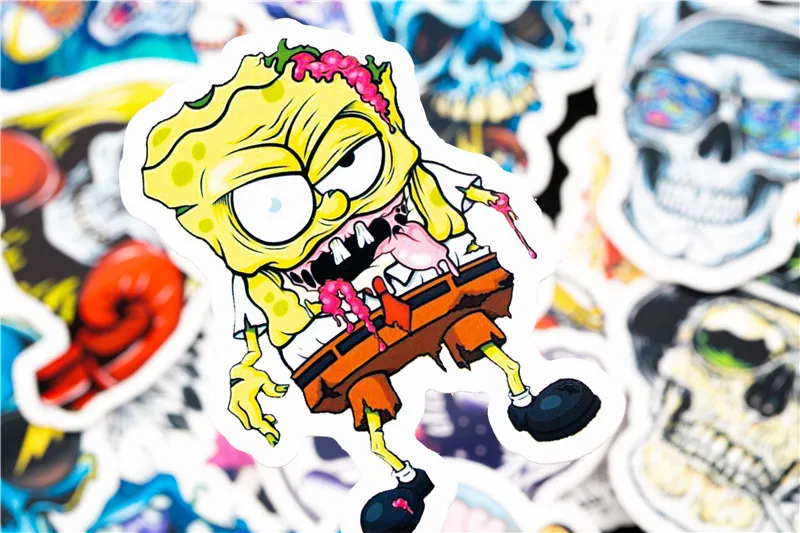 31PCS Terror Rock Sticker Pack Skeleton Dark Sexy Funny Skull Stickers For Laptop Fridge Bicycle Phone Guitar Toy Stickers Sets (18)