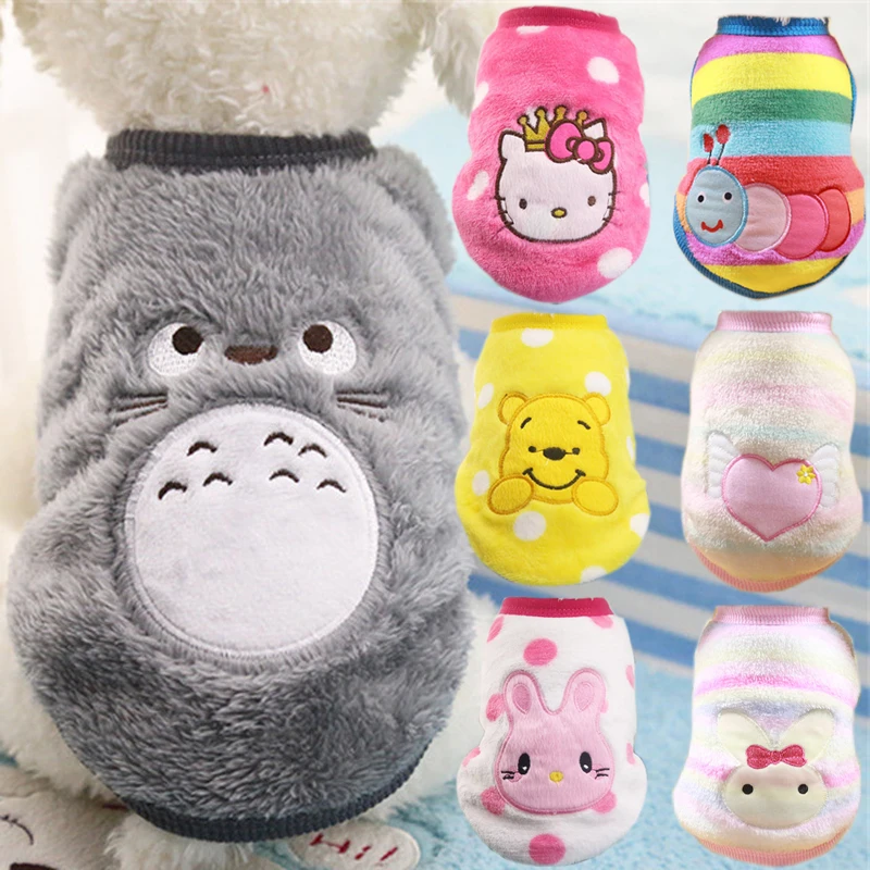 

Cat Clothes Winter Cartoon Pet Vest Clothing For Small Cats Rabbit Coat Suit Warm Soft Fleece Kitty Dog Jacket Costume