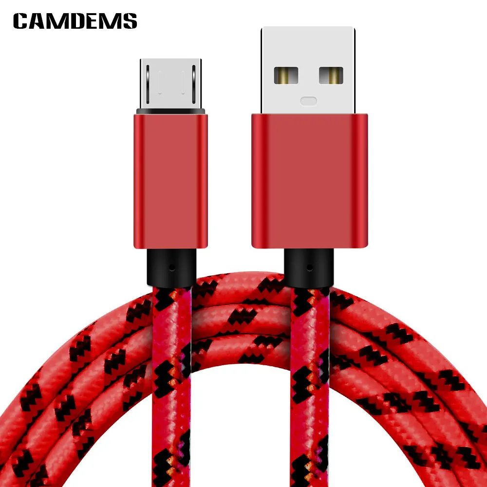 500 шт./лот Плетеный Micro USB кабель для зарядки сетчатый тканевый синхронизации