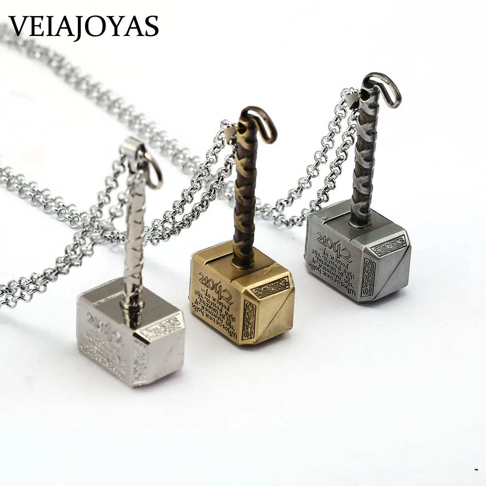 

Classic Thor Hammer Necklace Avengers Dark World Necklace Mjolnir Pendants Necklaces for Men Exquisite Jewelry Alloy Accessories