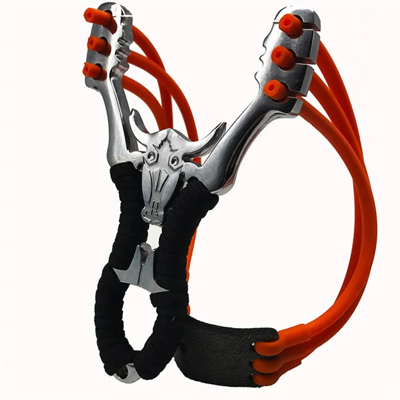 

Powerful outdoor hunting slingshot with rubber band tube PU leather catapult professional tactical shooting ball