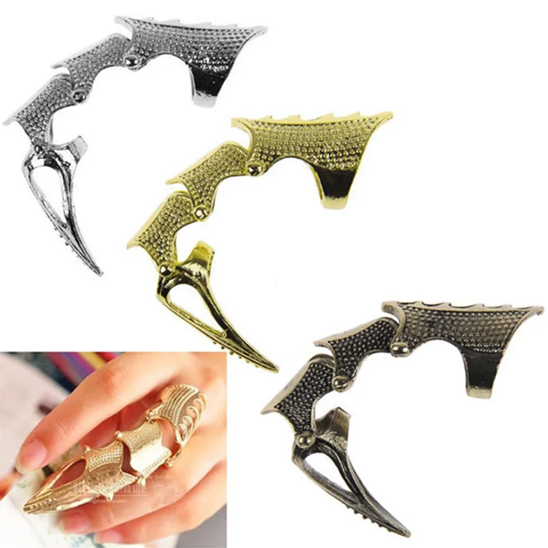 

2020 New Fashion Punk Stylish Rock Rings Scroll Joint Armor Knuckle Metal Full Finger Claw Rings For Men Women