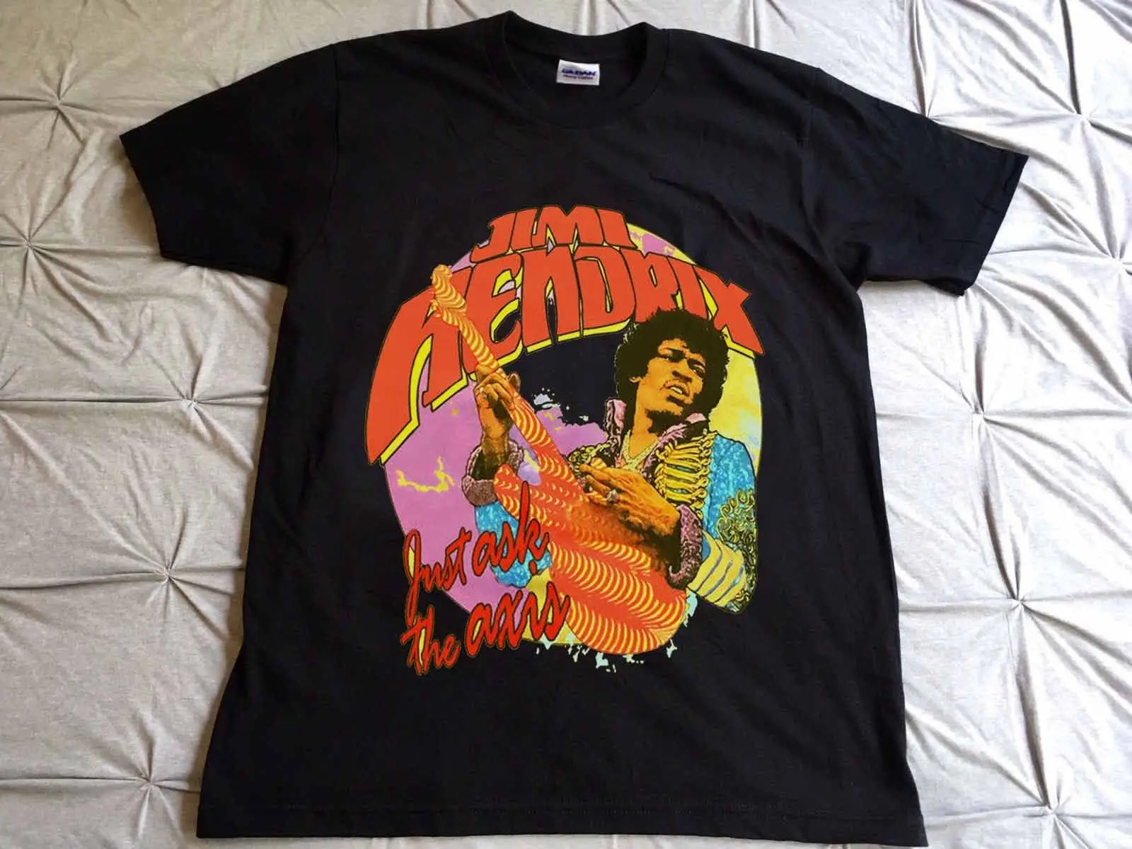 

1982 JIMI HENDRIX VINTAGE ROCK BAND CONCERT PROMO T-SHIRT REPRINT Men'S T-Shirts Summer Style Fashion Swag Men T Shirts