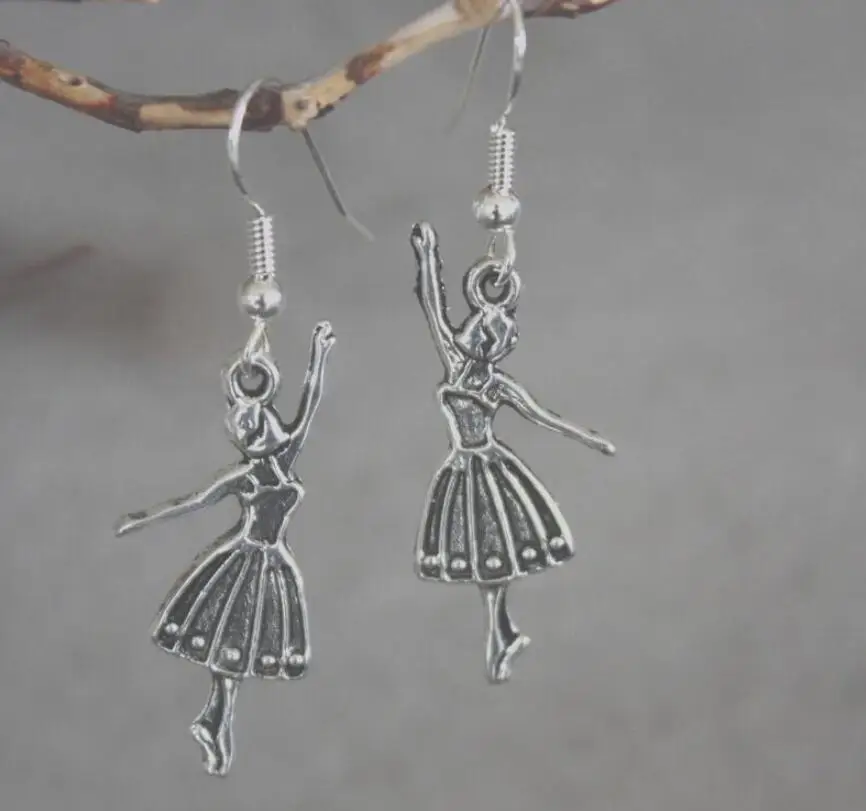 

Design Silver Bijoux Ballerina Drop Earrings For Women Newest Fashion Jewelry Dangle Earrings Statement Earrings Girls
