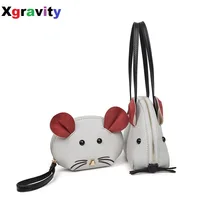 2017 neue Mode Kleine Composite-taschen Ratte Design Frauen Umhängetaschen Elegante Maus Stil dame Beiläufige Handtaschen (tasche + münze purs)