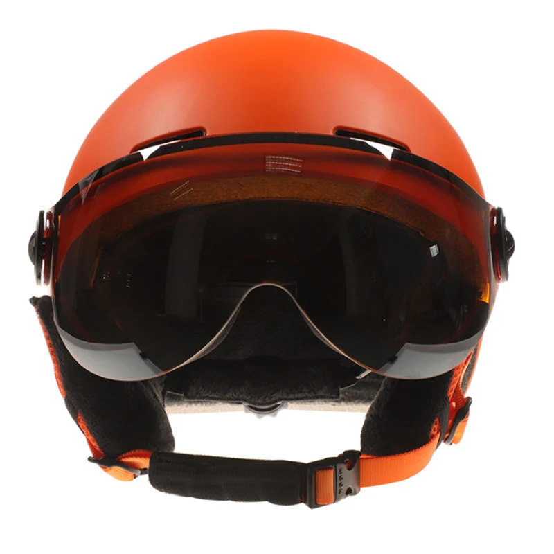 MOON สกีหมวกกันน็อกแว่นตา Integrally-Molded PC + EPS คุณภาพสูงสกีกีฬากลางแจ้งสโนว์บอร์ดสกีสเก็ตบอร์ดหมวกกันน็อก
