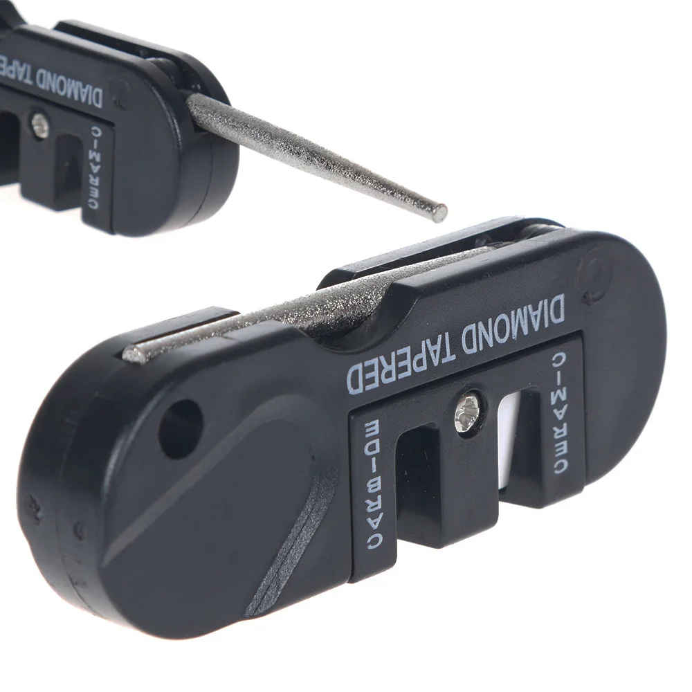 Multi functional Kitchen Sharpeners Portable Two Stages Diamond Camping Knife Sharpener Tools